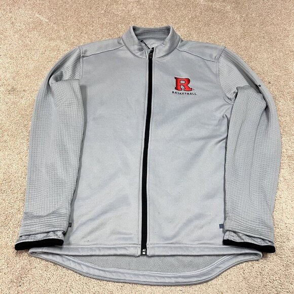 Adidas Track Jacket Gray Rutgers University Full Zip Long Sleeve Men's Small - Picture 1 of 11